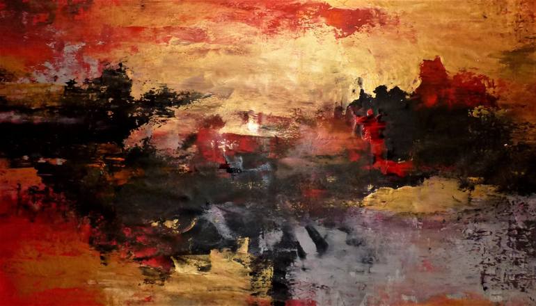 Original Abstract Landscape Painting by Floria Rey