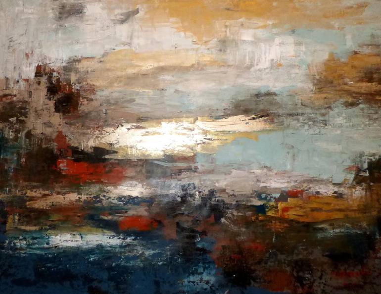 Original Abstract Expressionism Landscape Painting by Floria Rey