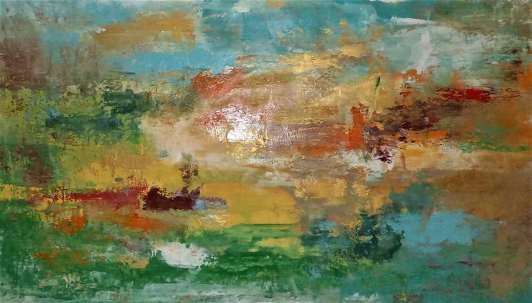 Original Abstract Expressionism Landscape Painting by Floria Rey