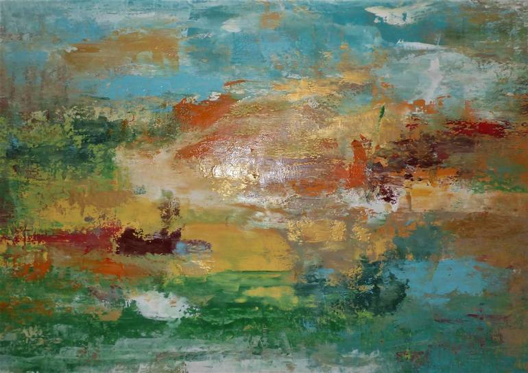 Original Abstract Expressionism Landscape Painting by Floria Rey