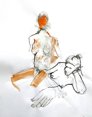 Original Figurative Nude Drawings by Wolfram Söll