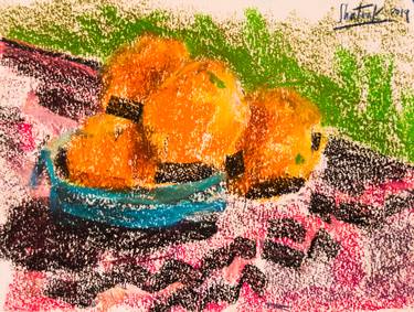Blue Bowl  with Oranges * study thumb