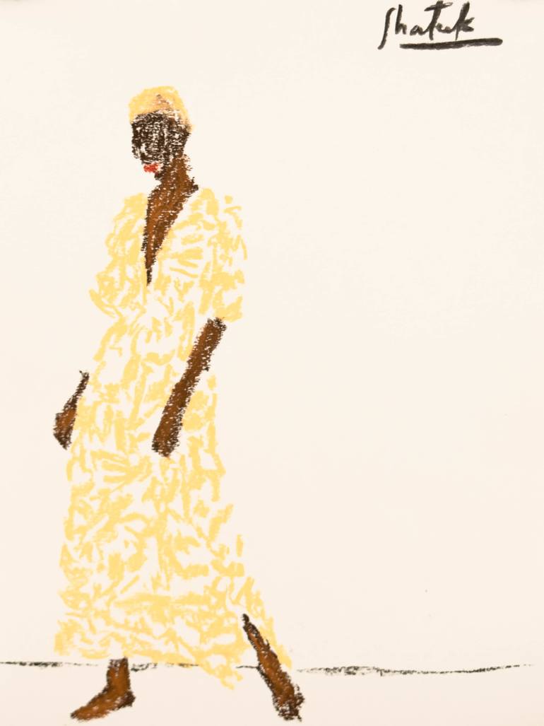 Original Figurative Fashion Drawing by Shateek Brown