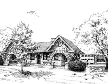 Original Illustration Architecture Drawings by Mary Palmer