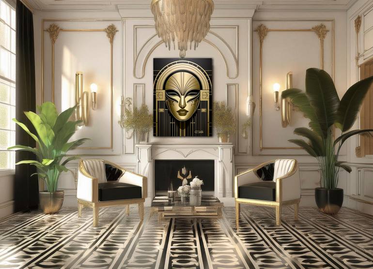 Original Art Deco Geometric Drawing by Chuck Staley