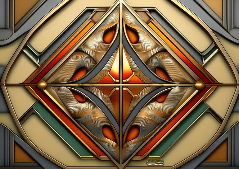 Original Art Deco Geometric Drawings by Chuck Staley