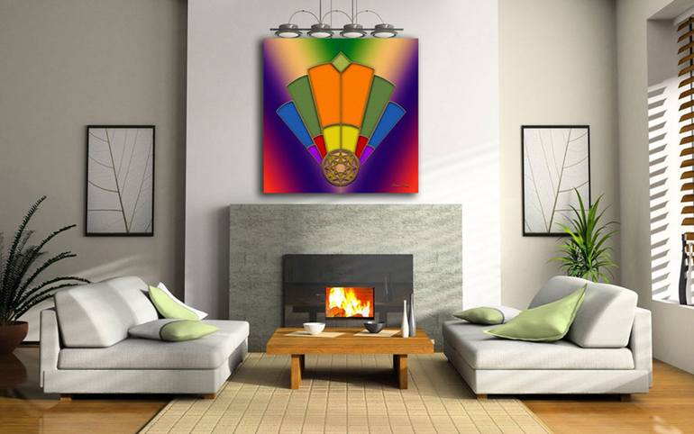 Original Art Deco Geometric Drawing by Chuck Staley