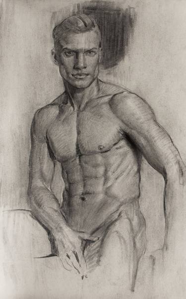 Original Nude Drawing by Bogdan Tolbariu