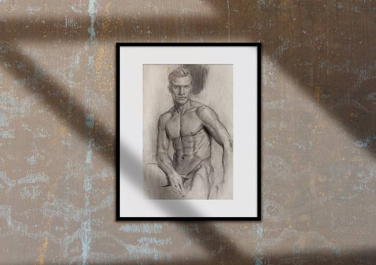Original Figurative Nude Drawing by Bogdan Tolbariu