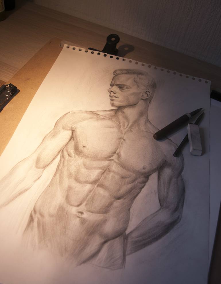 Original Figurative Body Drawing by Bogdan Tolbariu