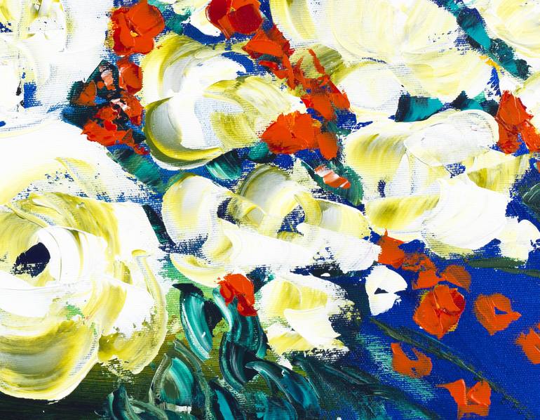 Original Abstract Expressionism Floral Painting by Joelle Kem Lika