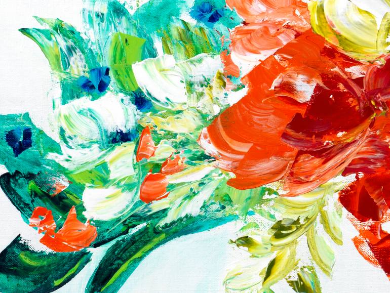 Original Abstract Expressionism Floral Painting by Joelle Kem Lika