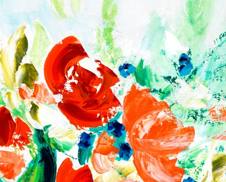 Original Abstract Expressionism Floral Painting by Joelle Kem Lika