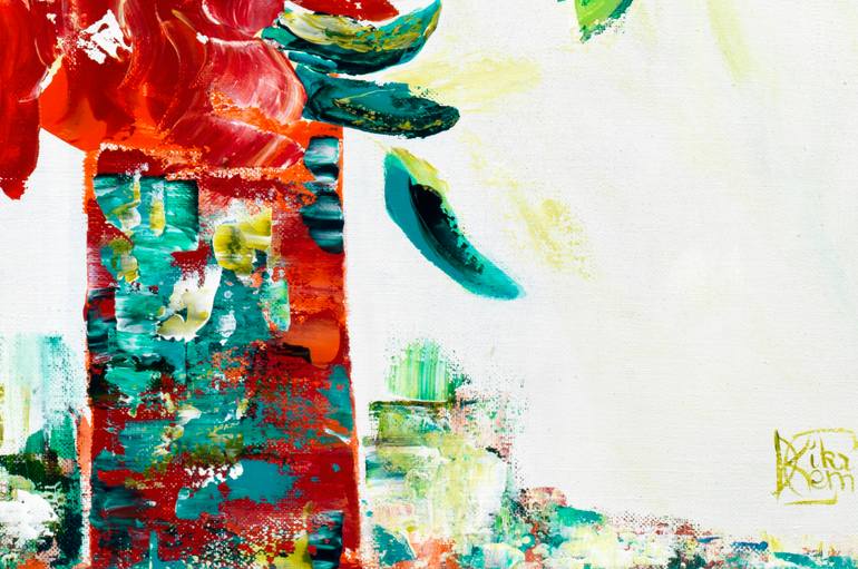 Original Abstract Expressionism Floral Painting by Joelle Kem Lika