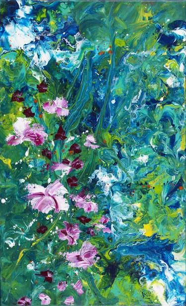 Original Abstract Expressionism Floral Paintings by Joelle Kem Lika