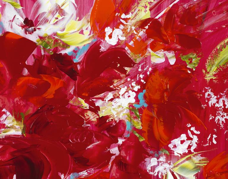 Original Abstract Expressionism Floral Painting by Joelle Kem Lika