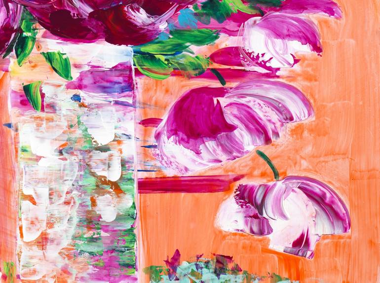 Original Abstract Expressionism Floral Painting by Joelle Kem Lika