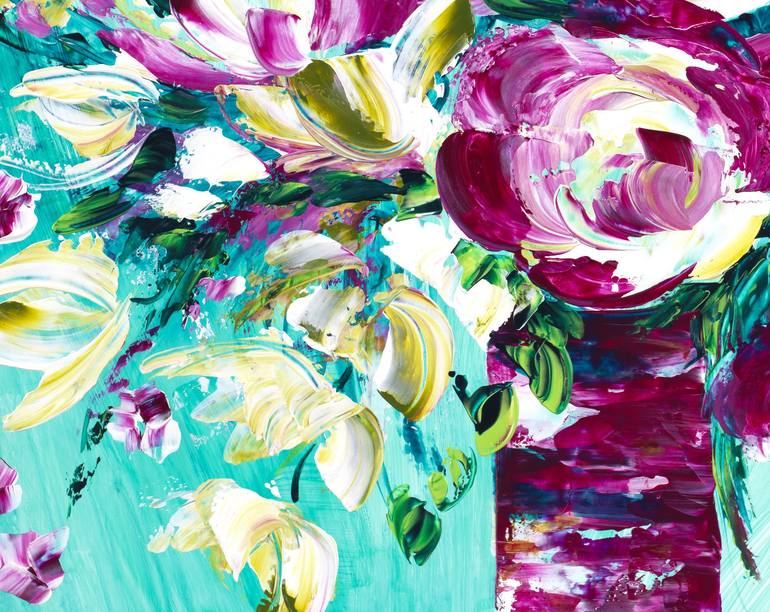 Original Abstract Expressionism Floral Painting by Joelle Kem Lika