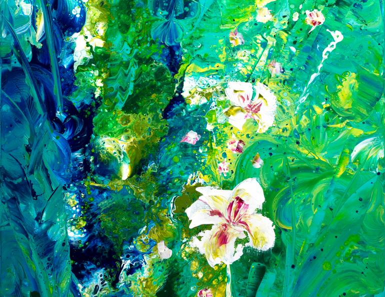 Original Abstract Expressionism Floral Painting by Joelle Kem Lika