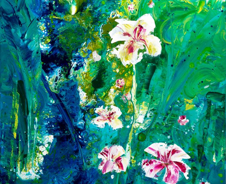 Original Abstract Expressionism Floral Painting by Joelle Kem Lika
