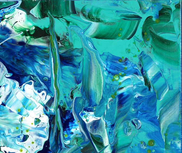 Original Abstract Expressionism Seascape Painting by Joelle Kem Lika