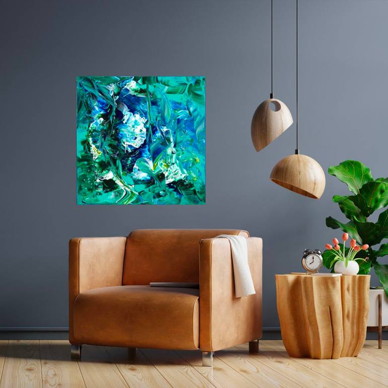Original Abstract Expressionism Seascape Painting by Joelle Kem Lika
