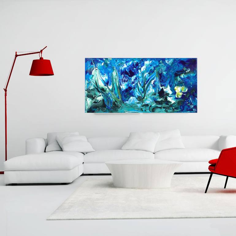 Original Abstract Expressionism Seascape Painting by Joelle Kem Lika