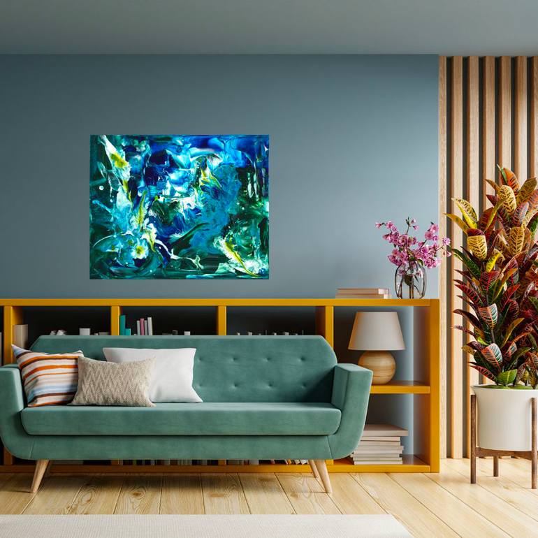 Original Abstract Expressionism Seascape Painting by Joelle Kem Lika