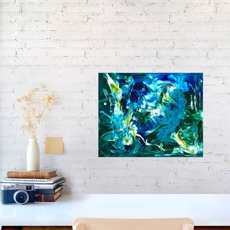 Original Abstract Expressionism Seascape Painting by Joelle Kem Lika