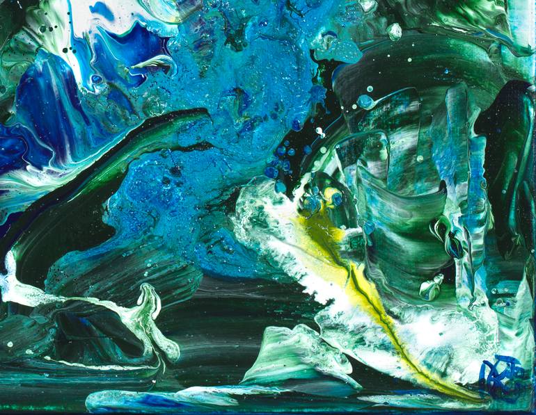 Original Abstract Expressionism Seascape Painting by Joelle Kem Lika