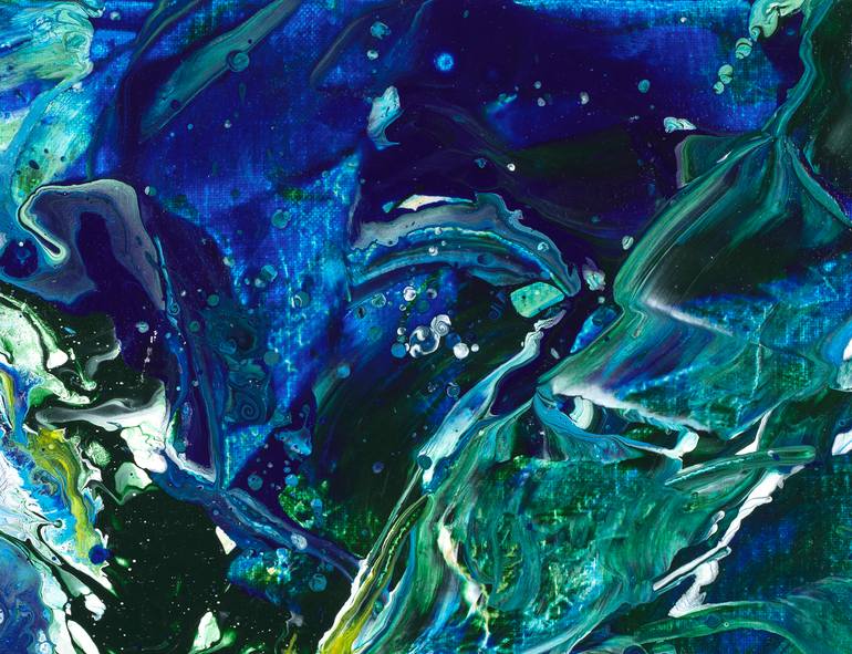 Original Abstract Expressionism Seascape Painting by Joelle Kem Lika