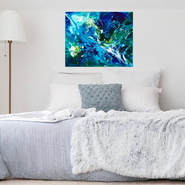 Original Abstract Expressionism Seascape Painting by Joelle Kem Lika