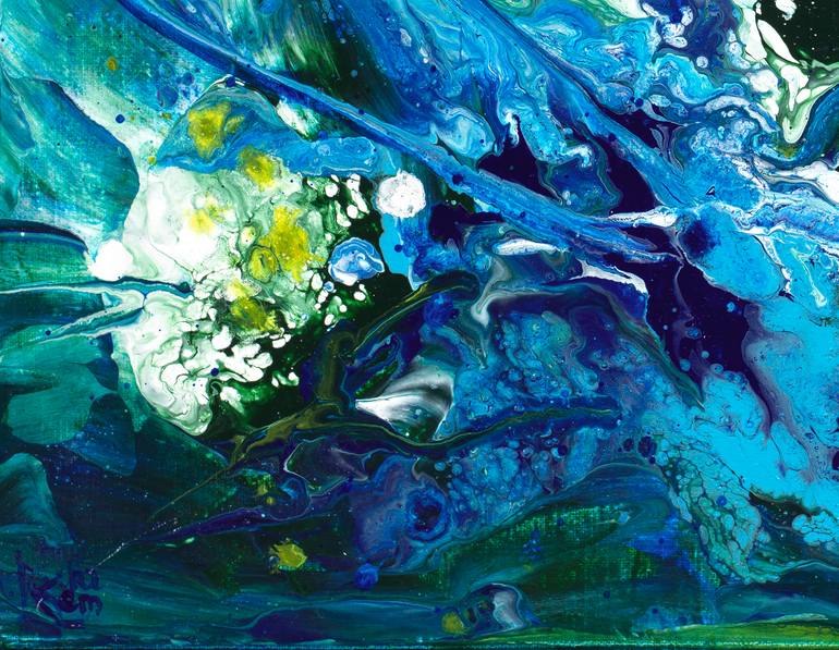 Original Abstract Expressionism Seascape Painting by Joelle Kem Lika