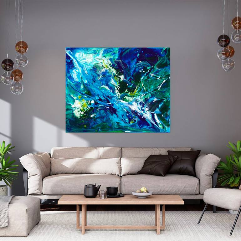 Original Abstract Expressionism Seascape Painting by Joelle Kem Lika