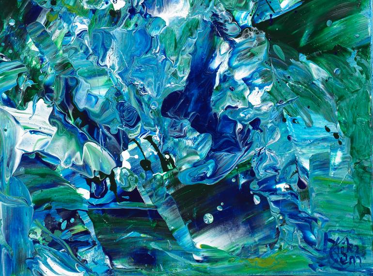 Original Abstract Expressionism Seascape Painting by Joelle Kem Lika