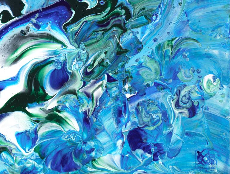 Original Abstract Expressionism Seascape Painting by Joelle Kem Lika