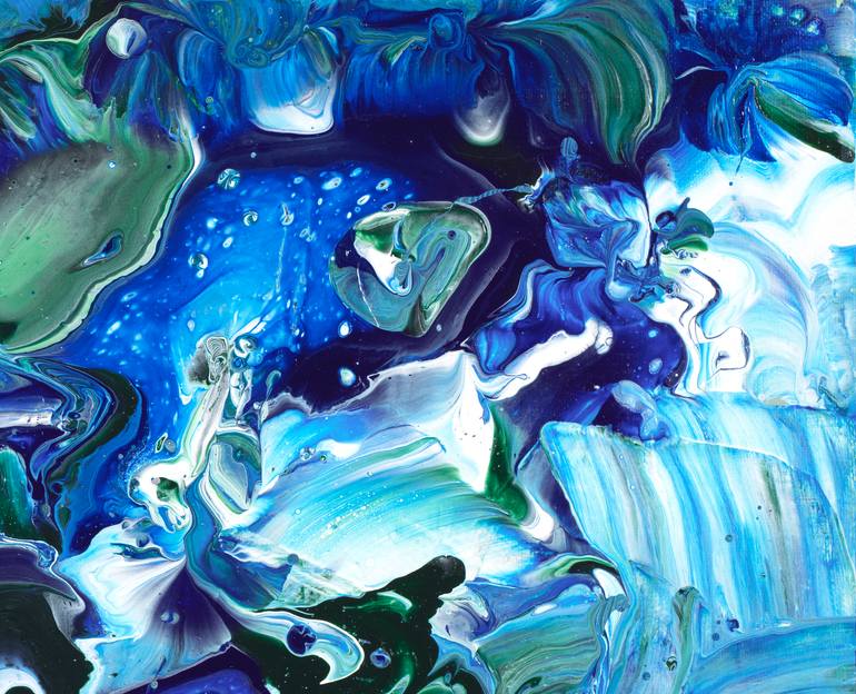 Original Abstract Expressionism Seascape Painting by Joelle Kem Lika