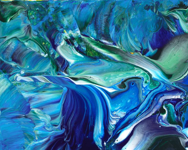 Original Abstract Expressionism Seascape Painting by Joelle Kem Lika