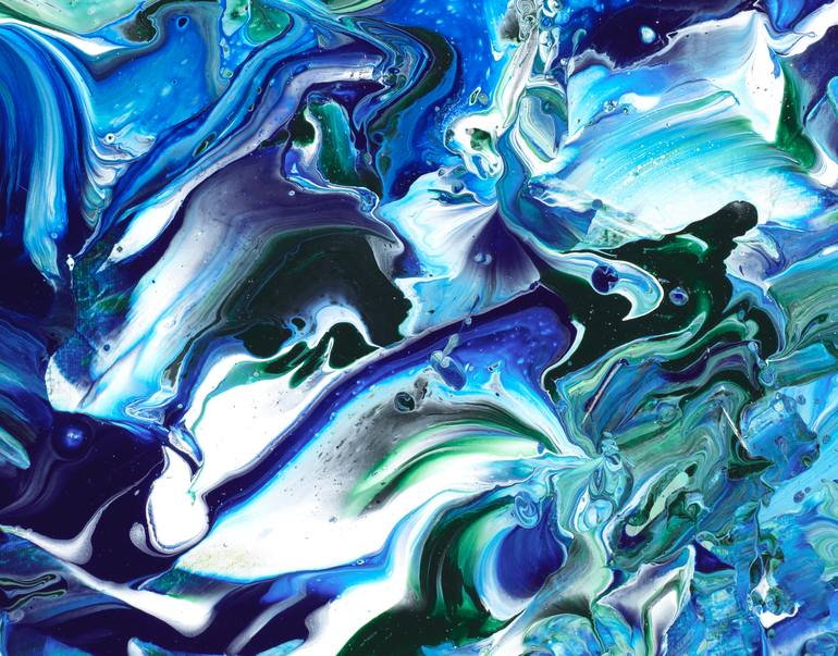 Original Abstract Expressionism Seascape Painting by Joelle Kem Lika