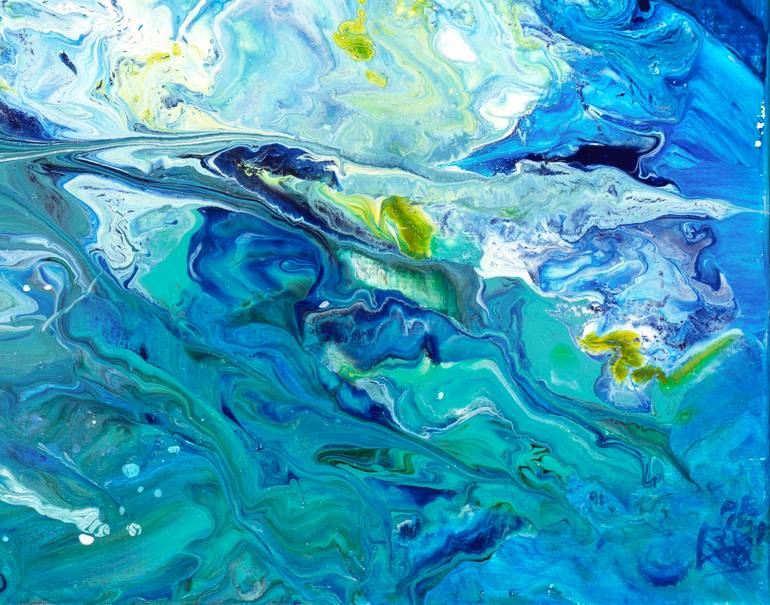Original Abstract Expressionism Seascape Painting by Joelle Kem Lika