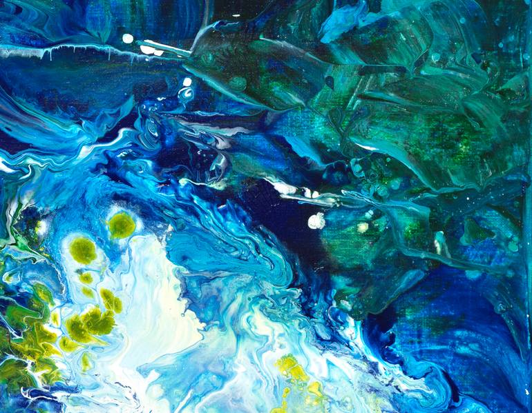 Original Abstract Expressionism Seascape Painting by Joelle Kem Lika