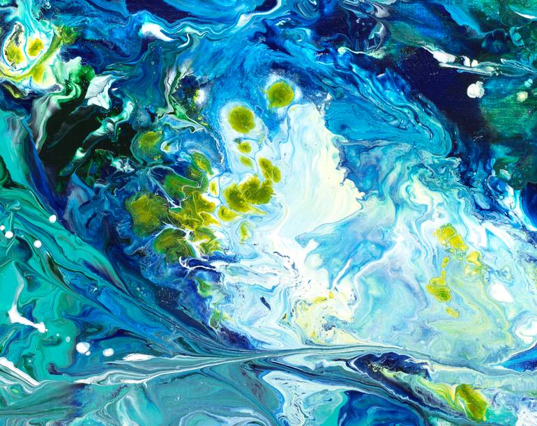 Original Abstract Expressionism Seascape Painting by Joelle Kem Lika