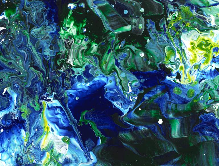 Original Abstract Expressionism Seascape Painting by Joelle Kem Lika