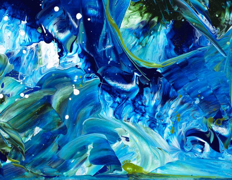 Original Abstract Expressionism Seascape Painting by Joelle Kem Lika