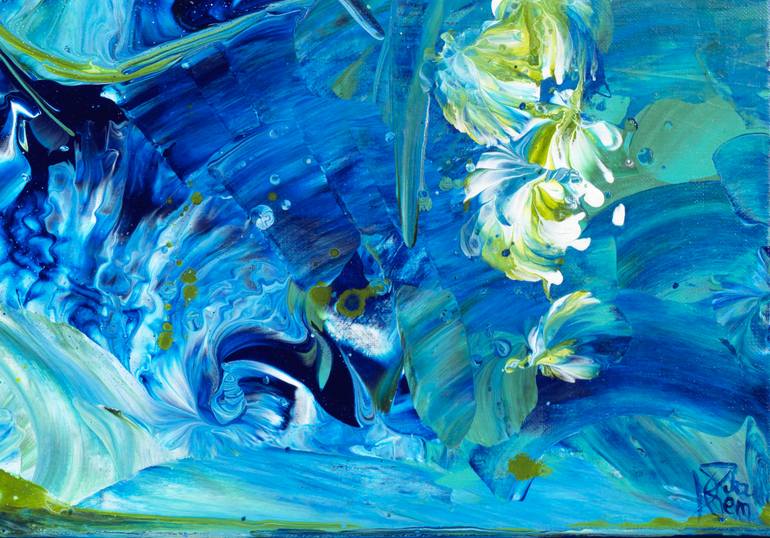 Original Abstract Expressionism Seascape Painting by Joelle Kem Lika