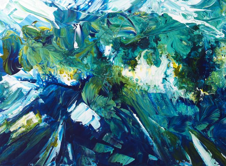 Original Abstract Seascape Painting by Joelle Kem Lika