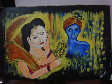 Original Portraiture Love Paintings by Dhirendra Vishwakarma