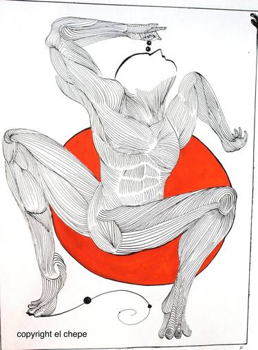 Original Fine Art Body Drawing by jose anguiano