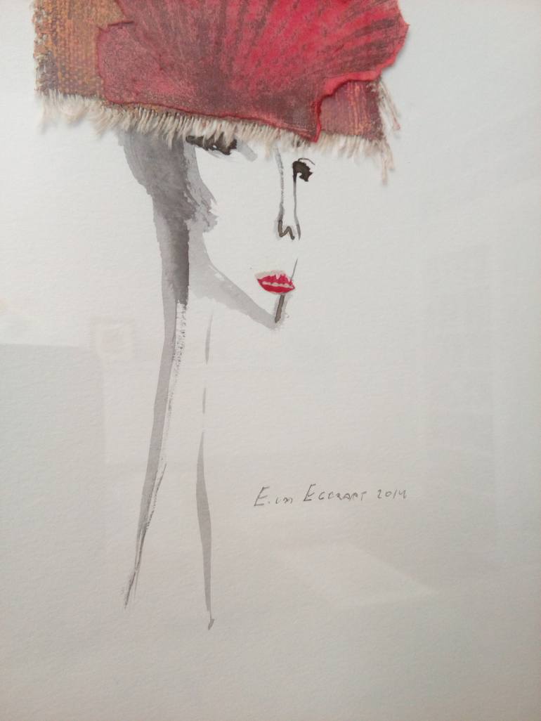 Original Women Drawing by Els van Egeraat