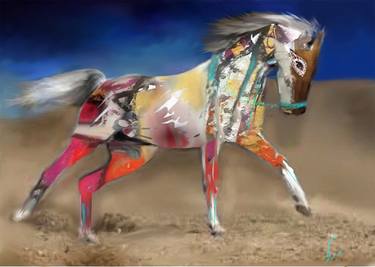 Print of Horse Mixed Media by Soosan Mostowfipour